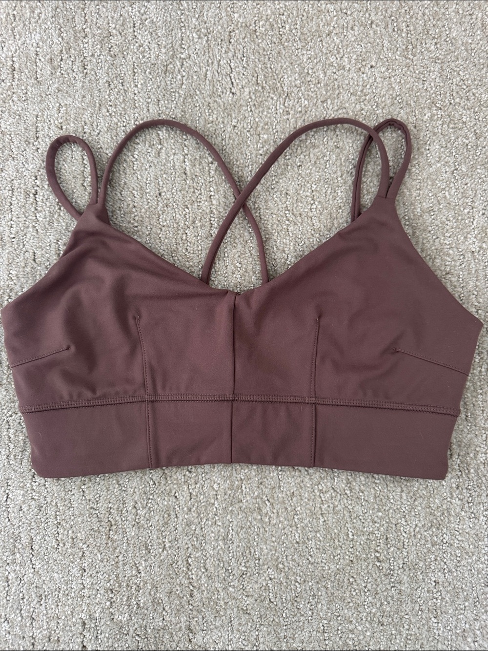 YoungLA Women's Longline Bra Longline Sports Bra in Purple Like New